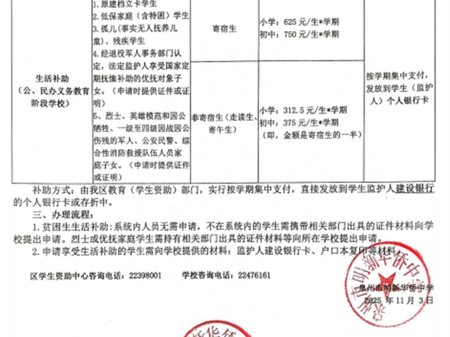 【学生资助】致义务教育阶段学生家长的一封信